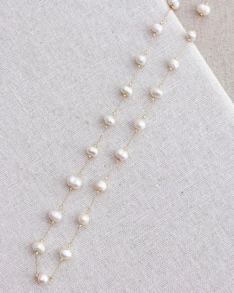 Delicate Pearl Station Necklace