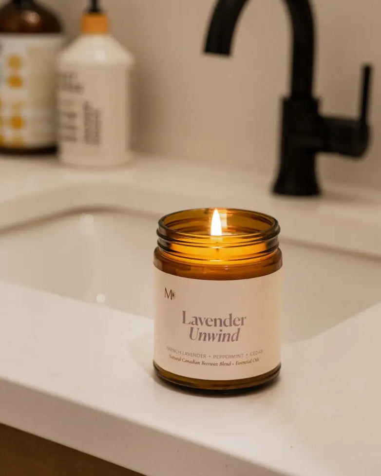 Lavender Unwind | All-Natural Canadian Beeswax Candle