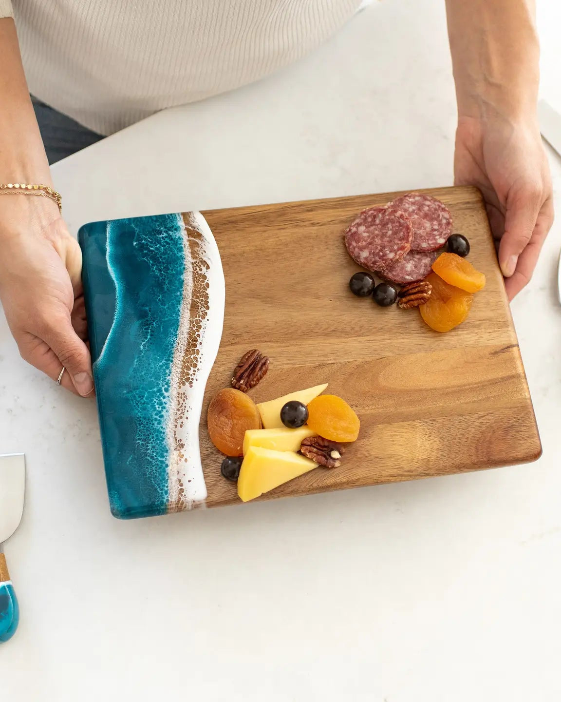 Wood Resin Cheese Charcuterie Board – Ocean Vibes