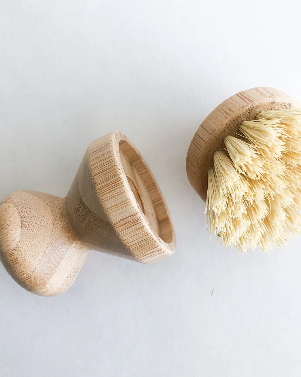 Natural Bamboo Pot & Dish Brush with Replaceable Head – Sisal Brush