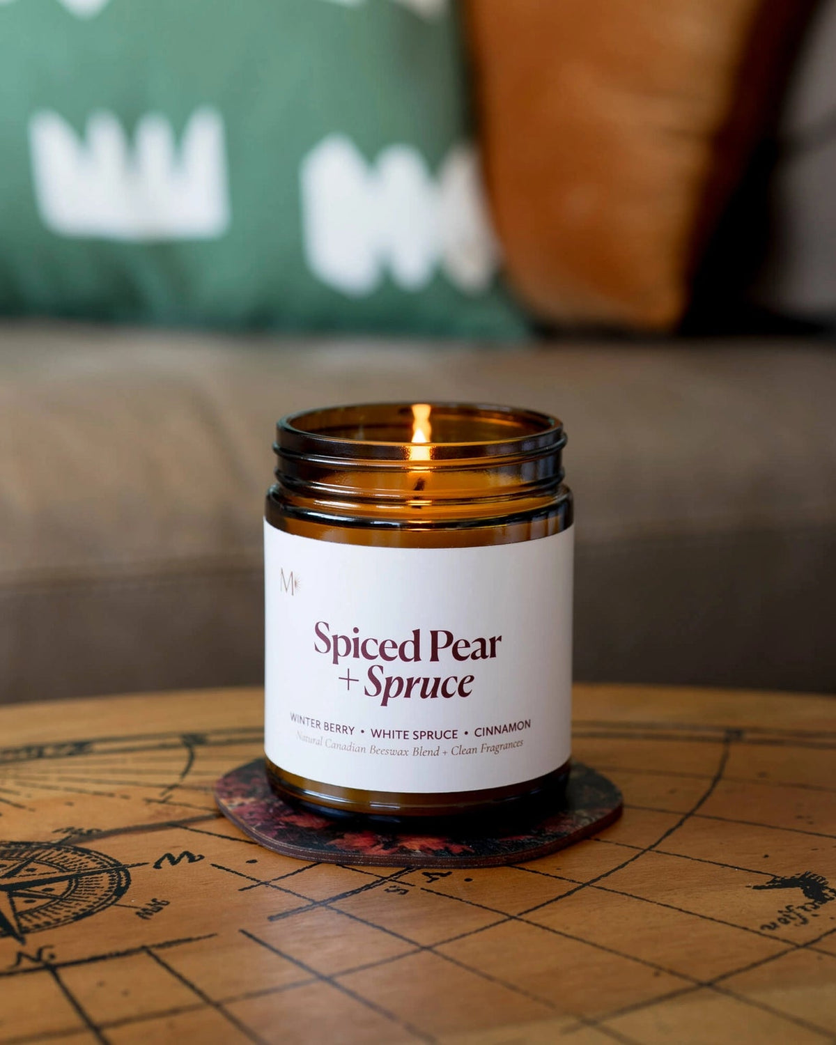 Spiced Pear + Spruce | Canadian Beeswax Candle