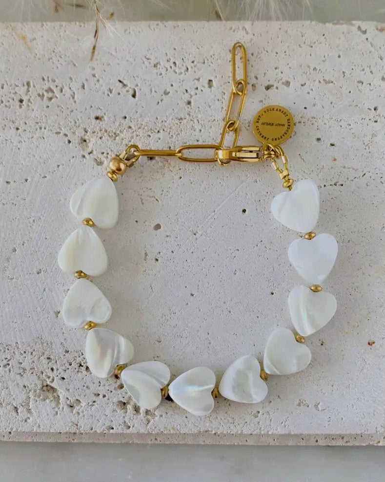 Heart Shell Pearl Bracelet
